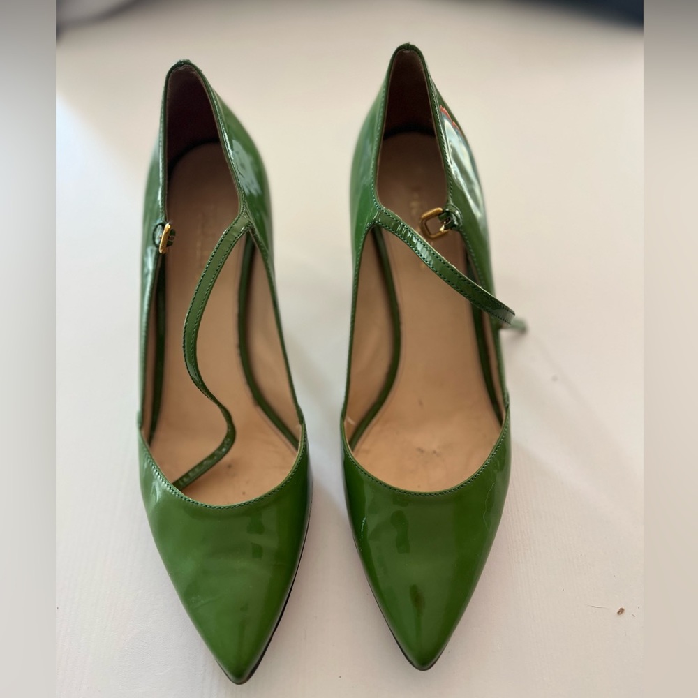 COPY - Green Prada kitten heels with ankle strap. 38.5